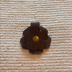 Portland Leather Brown and Gold Hair Flower Accessory
